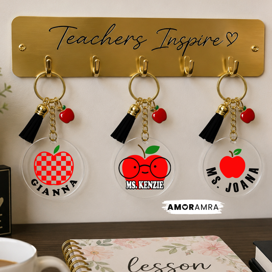 Personalized Apple Acrylic Keychain | Apple Charm