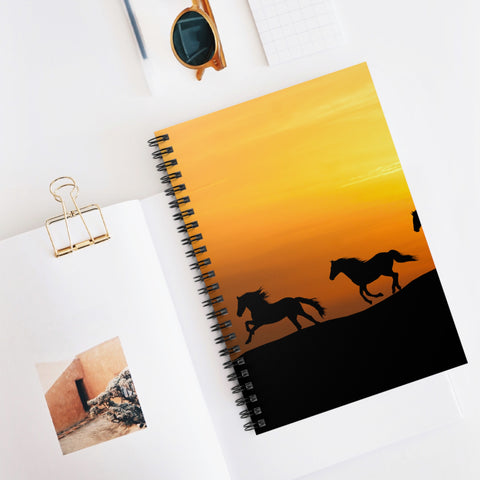 Horses With Sunset Notebook - Amor Amra