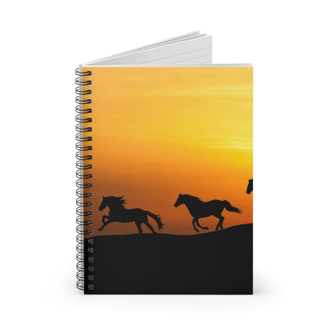 Horses With Sunset Notebook - Amor Amra