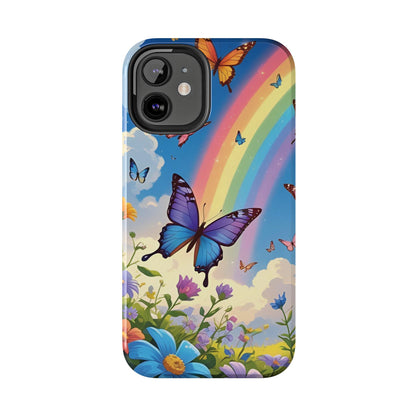 Retro Rainbow Butterfly iPhone Case