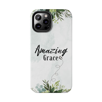 Watercolor Greenery Amazing Grace iPhone Case