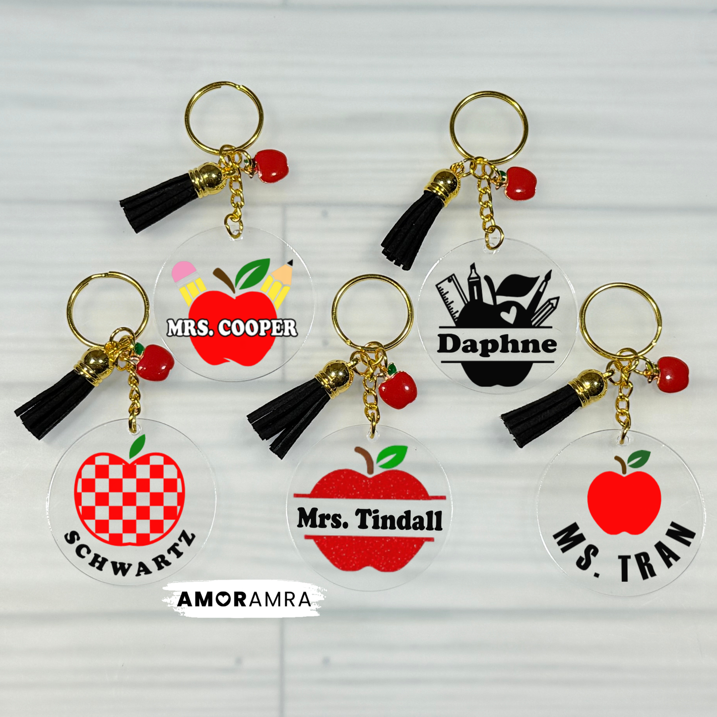 Personalized Apple Acrylic Keychain | Apple Charm