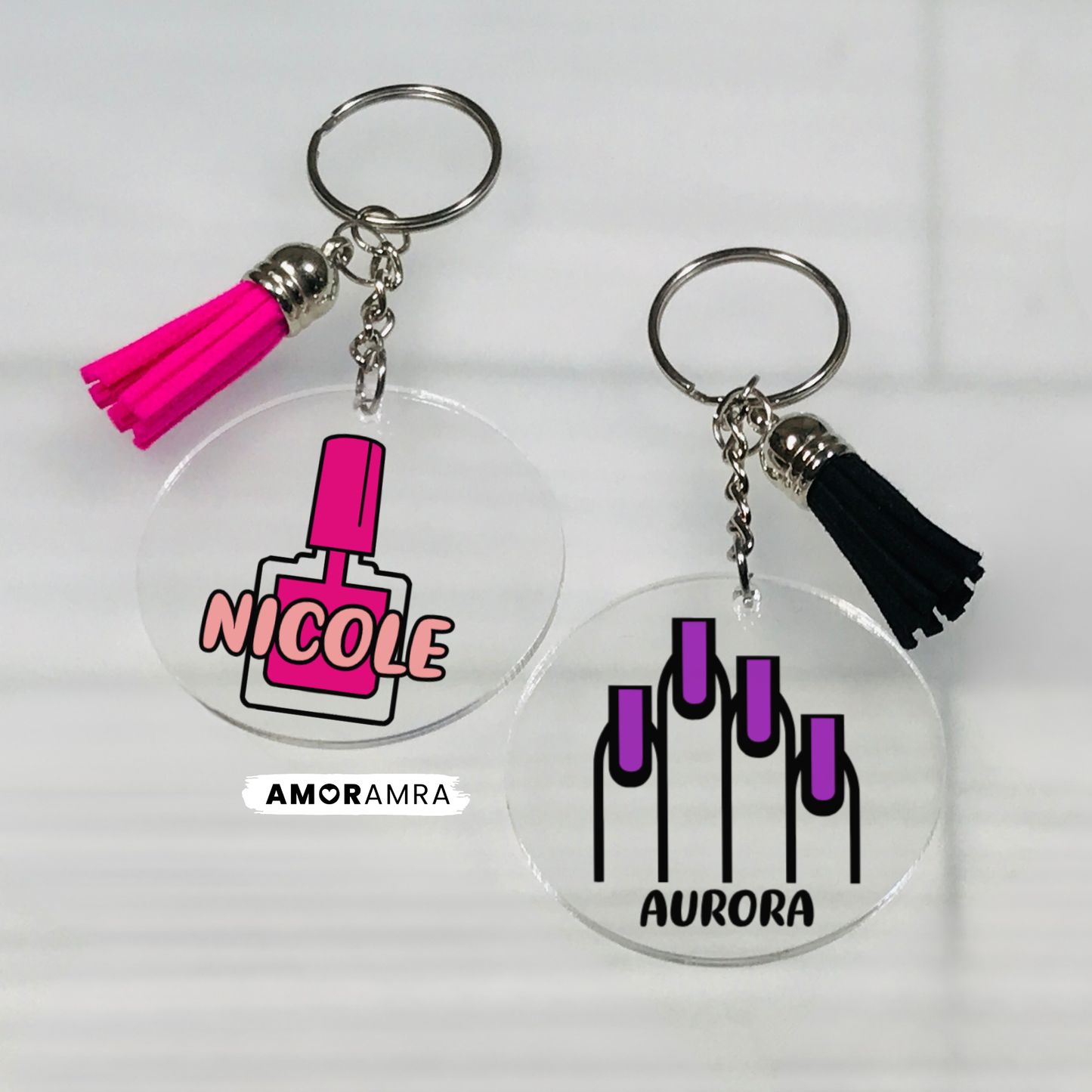 Personalized Nail Tech Keychain