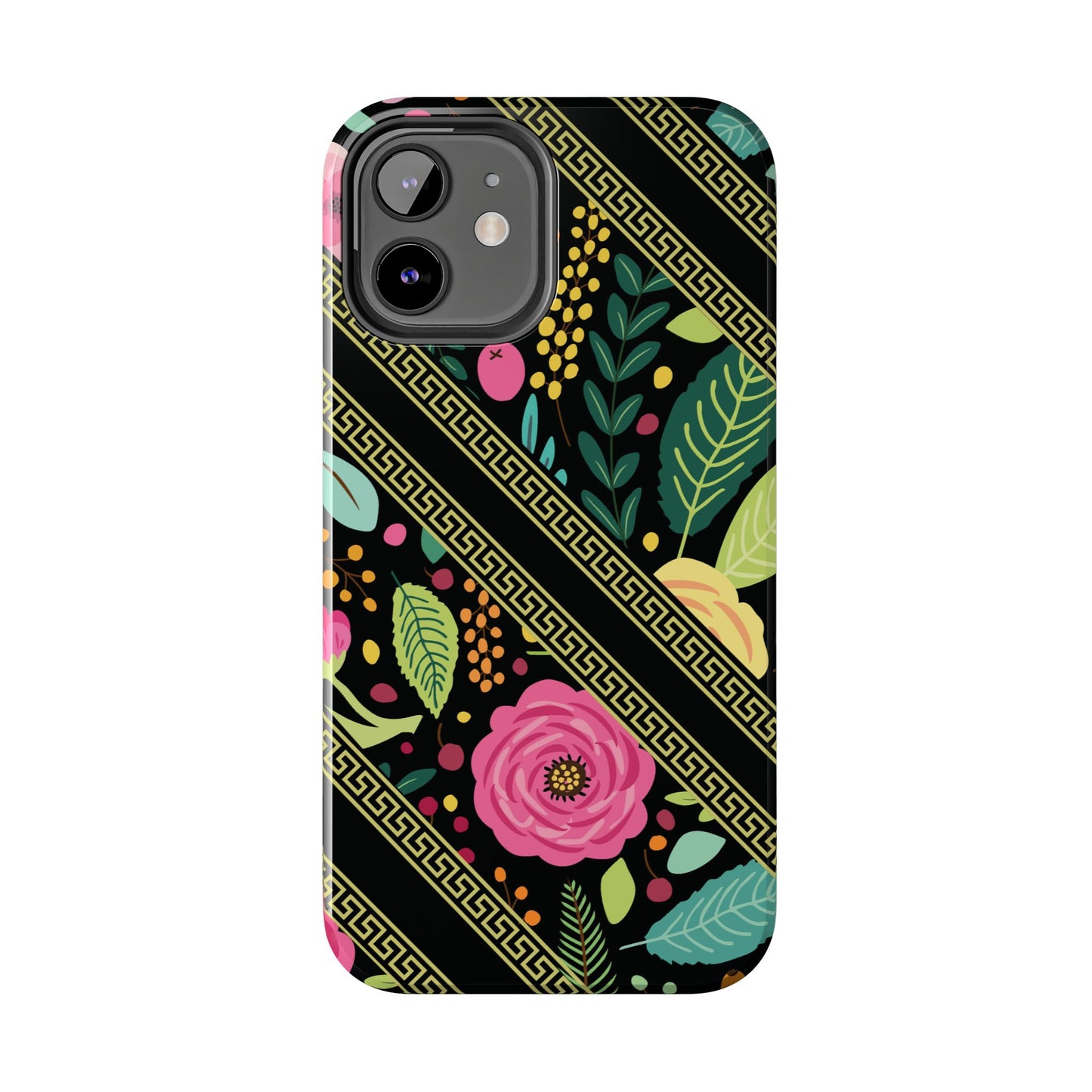 Elegant Black Floral Design iPhone Case