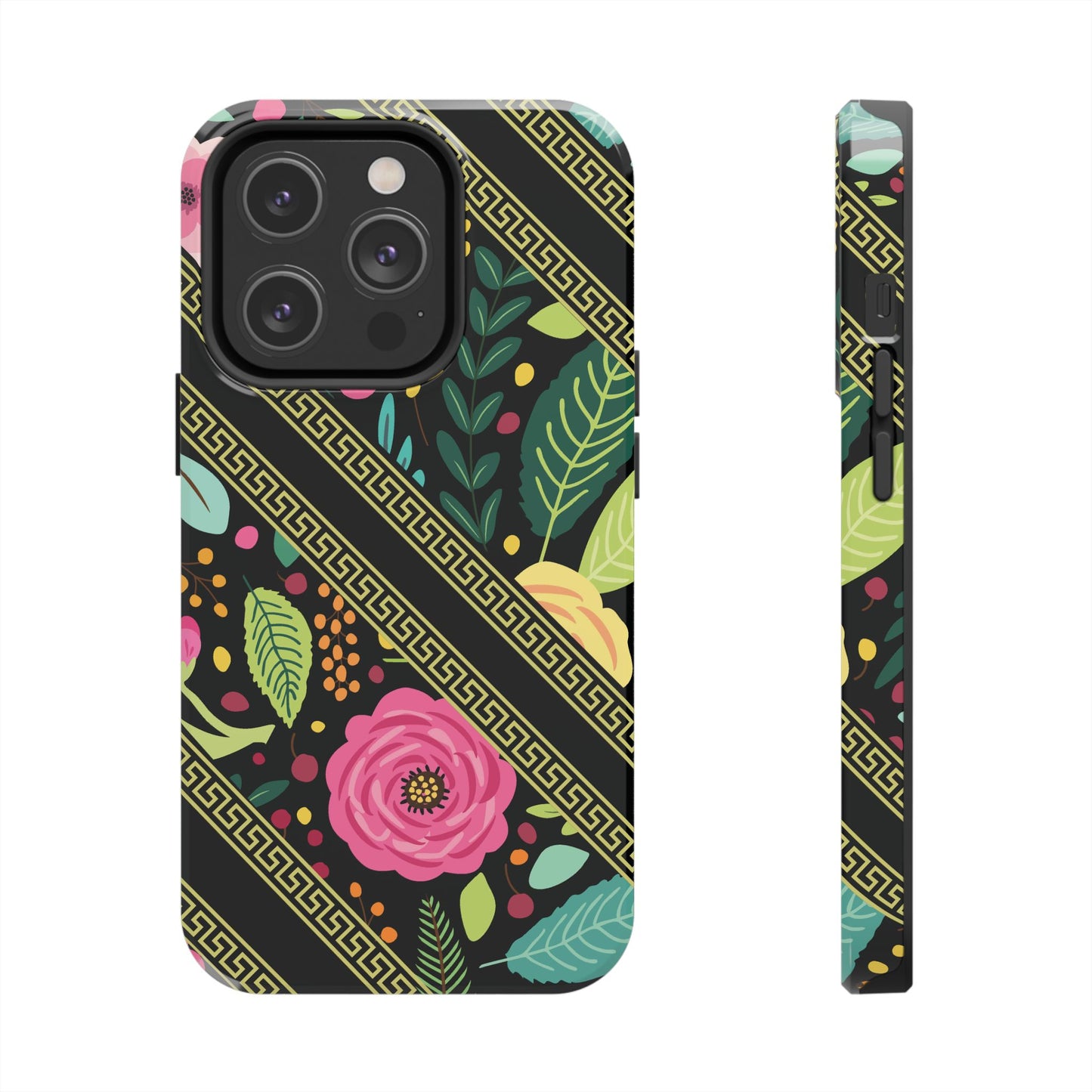 Elegant Black Floral Design iPhone Case
