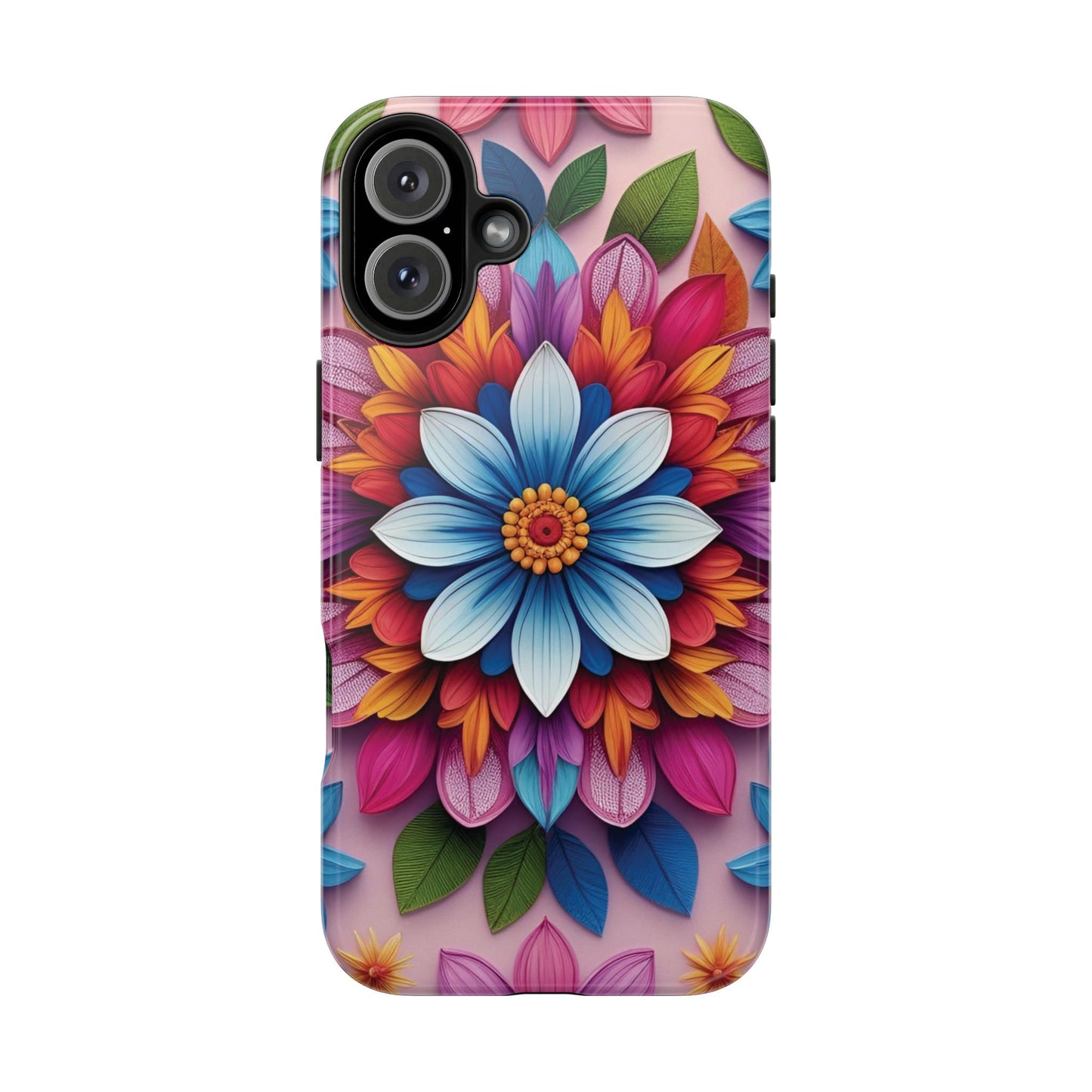 Vibrant Boho Floral Mandala iPhone Case