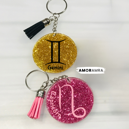 Zodiac Sign Keychain: Astrology Lover Keepsake - Amor Amra