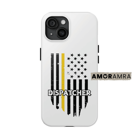 Thin Gold Line Flag | 911 Dispatcher iPhone Case. someone who proudly takes emergency calls and keeps first responders informed This 911 Dispatcher iPhone case is the perfect way to show appreciation for these everyday heroes. Whether you're working the radio, handling high-stress situations, or just want to represent your vital role in emergency response, this case is for you!