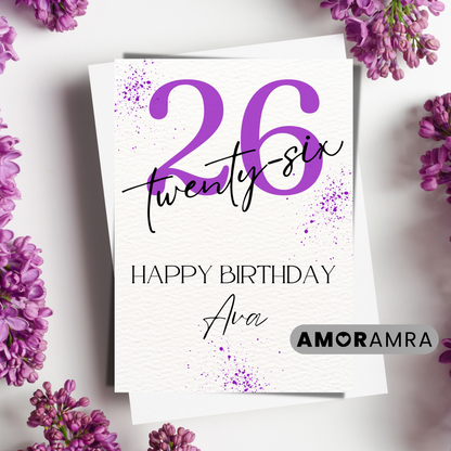 Personalized Birthday Card | Age Birthday Card - Amor Amra