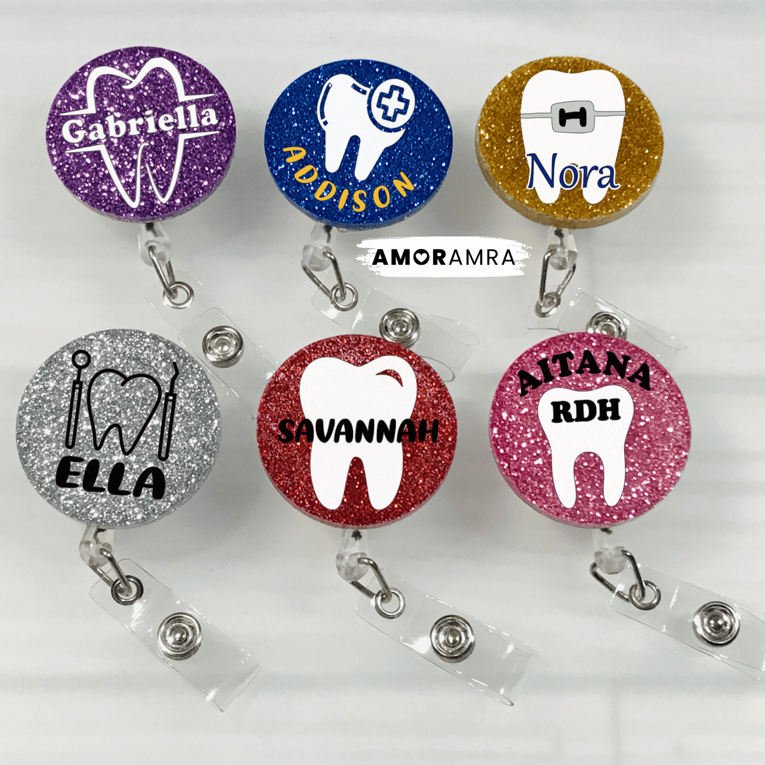 Personalized Dentist Badge Reel - Amor Amra