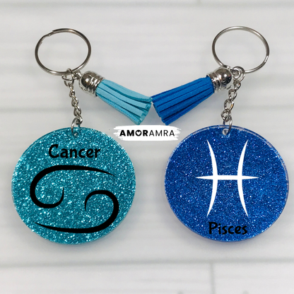 Zodiac Sign Keychain: Astrology Lover Keepsake - Amor Amra