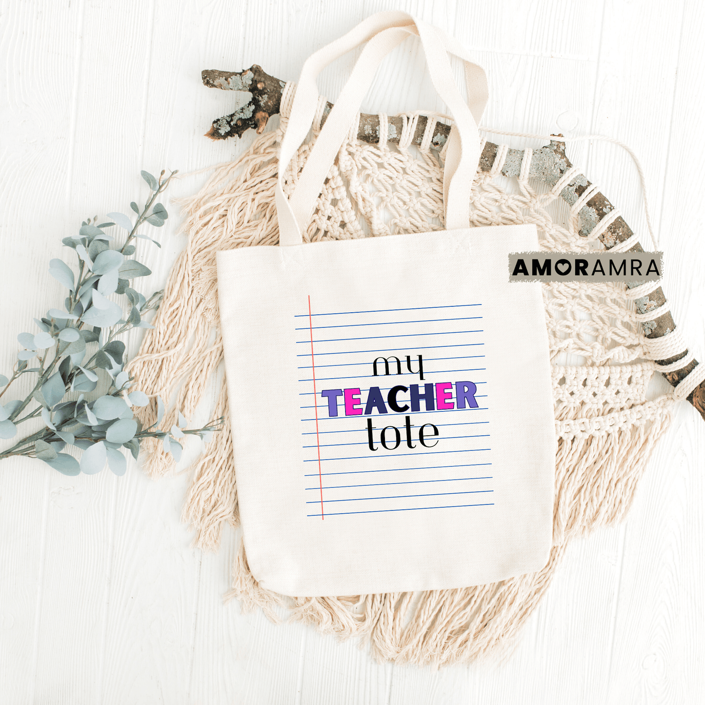 Teacher Tote Bag - My Teacher Tote - Amor Amra