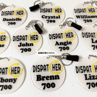 Personalized Thin Gold Line Keychain | 911 Dispatcher Gift - Amor Amra