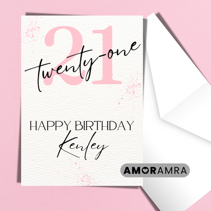 Personalized Birthday Card | Age Birthday Card - Amor Amra