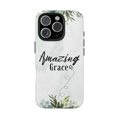 Watercolor Greenery Amazing Grace iPhone Case