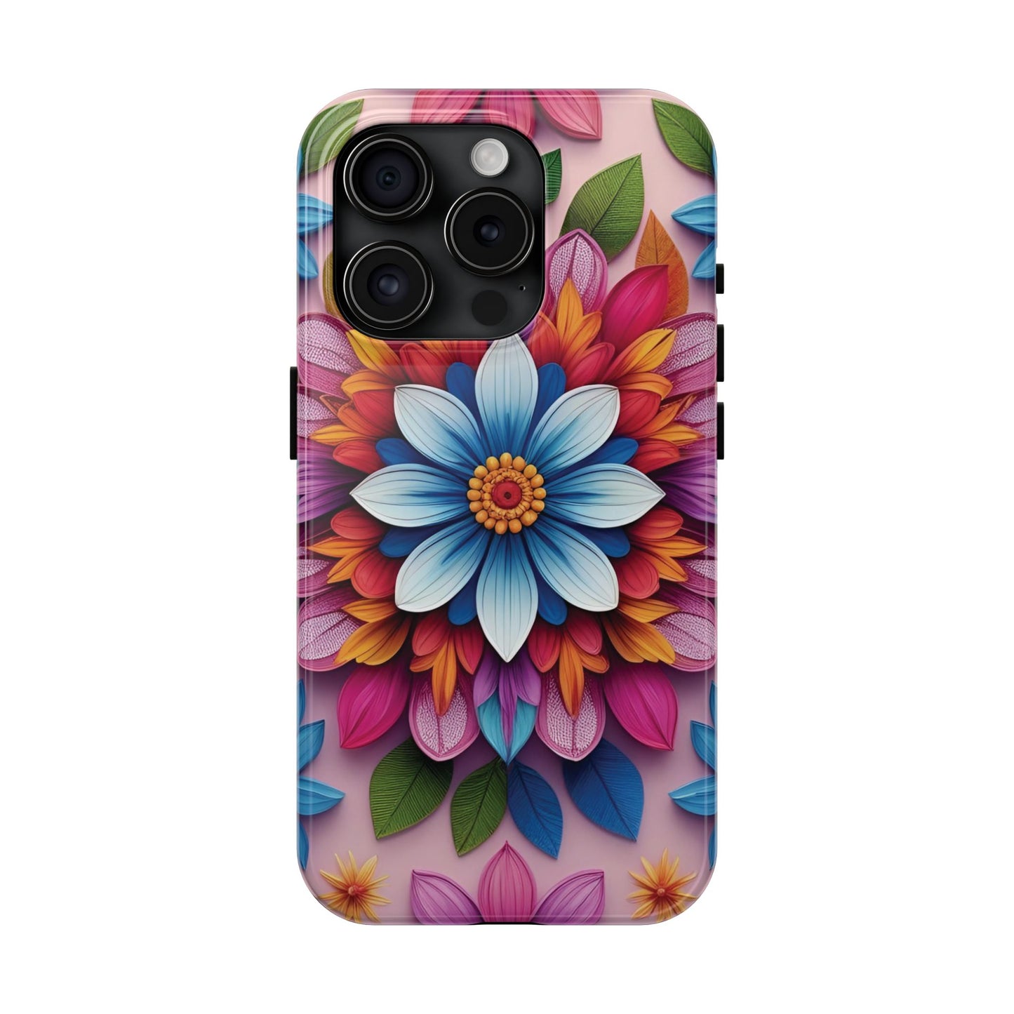 Vibrant Boho Floral Mandala iPhone Case