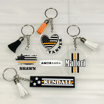 Personalized Thin Orange Line Gift, Thin Orange Line Keychain, Search and Rescue Keychain, Search and Rescue Gifts, SAR Gift, EMT Personnel, SAR keychain gift, custom SAR gift, search and rescue gift, search and Rescue keychain, search & Rescue gift, search & Rescue keychain, SAR flag gift, SAR flag keychain, thin orange line flag keychain gift, SAR
