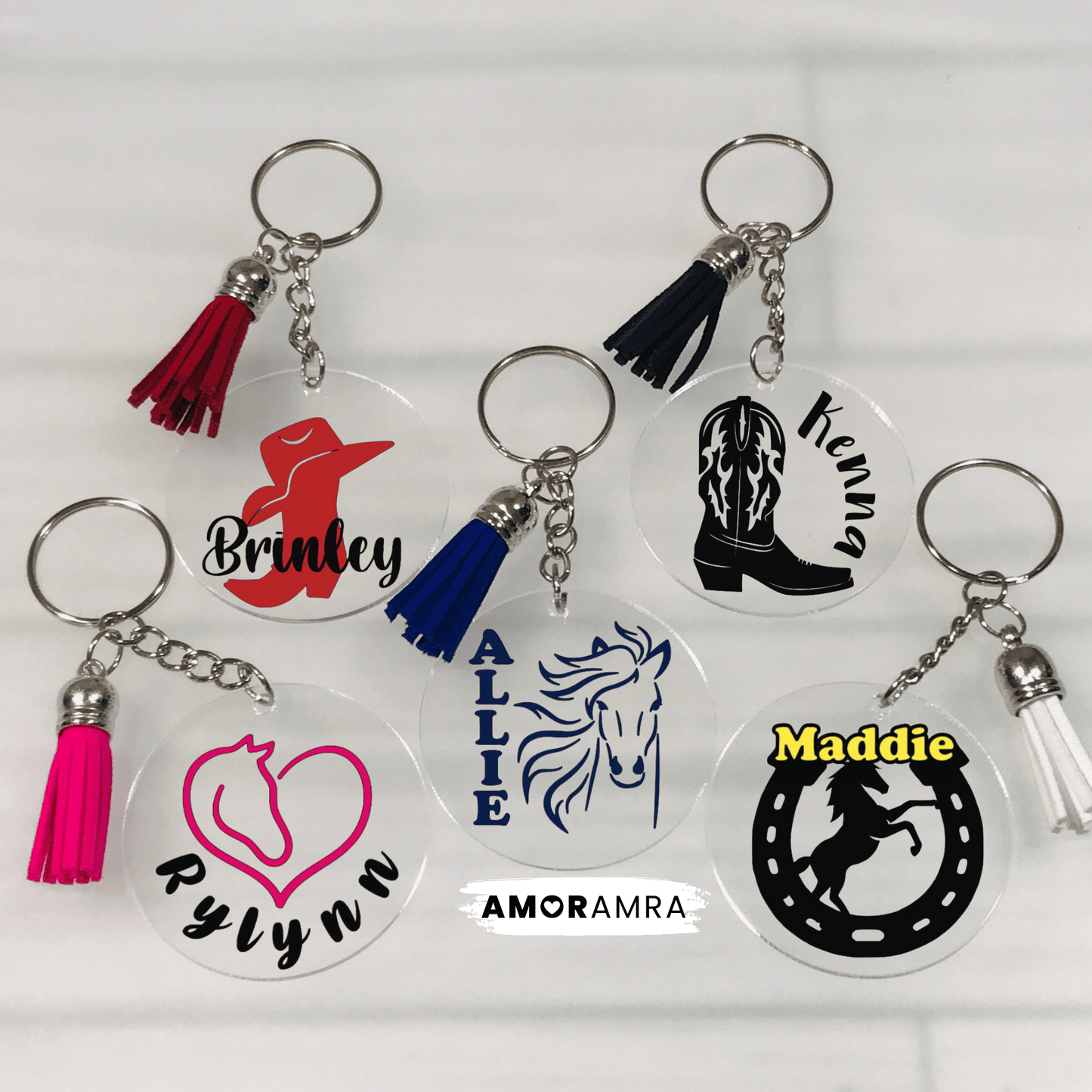 Personalized Horse Keychain | Horseshoe Keychain - Amor Amra