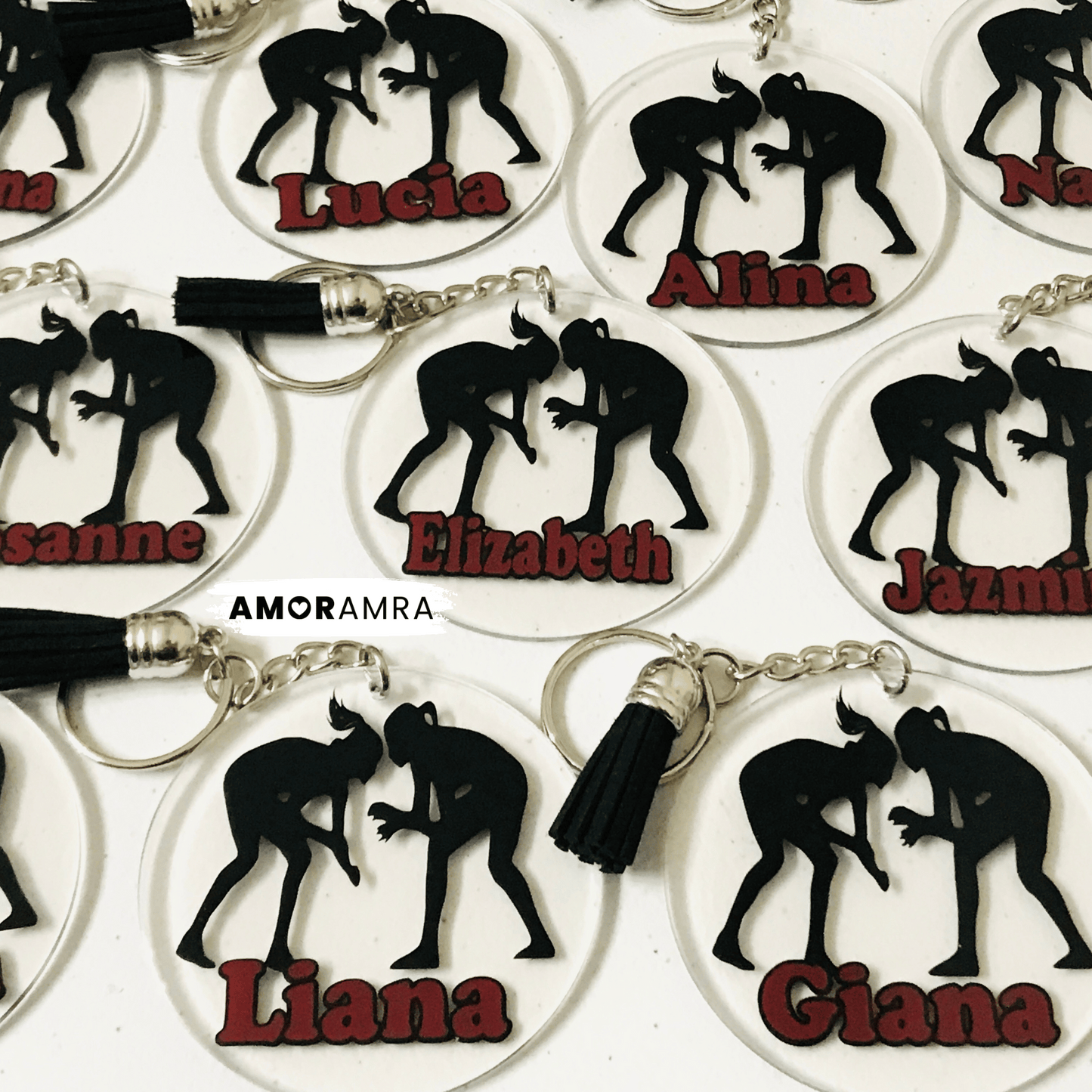 Personalized Wrestling Keychain