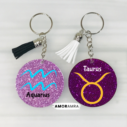 Zodiac Sign Keychain: Astrology Lover Keepsake - Amor Amra