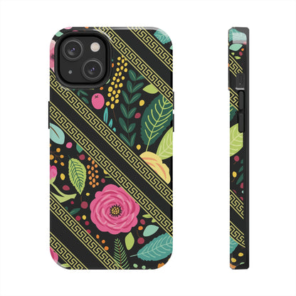 Elegant Black Floral Design iPhone Case