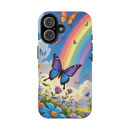 Retro Rainbow Butterfly iPhone Case