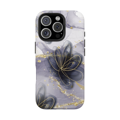 Elegant Black and Gold Floral iPhone Case