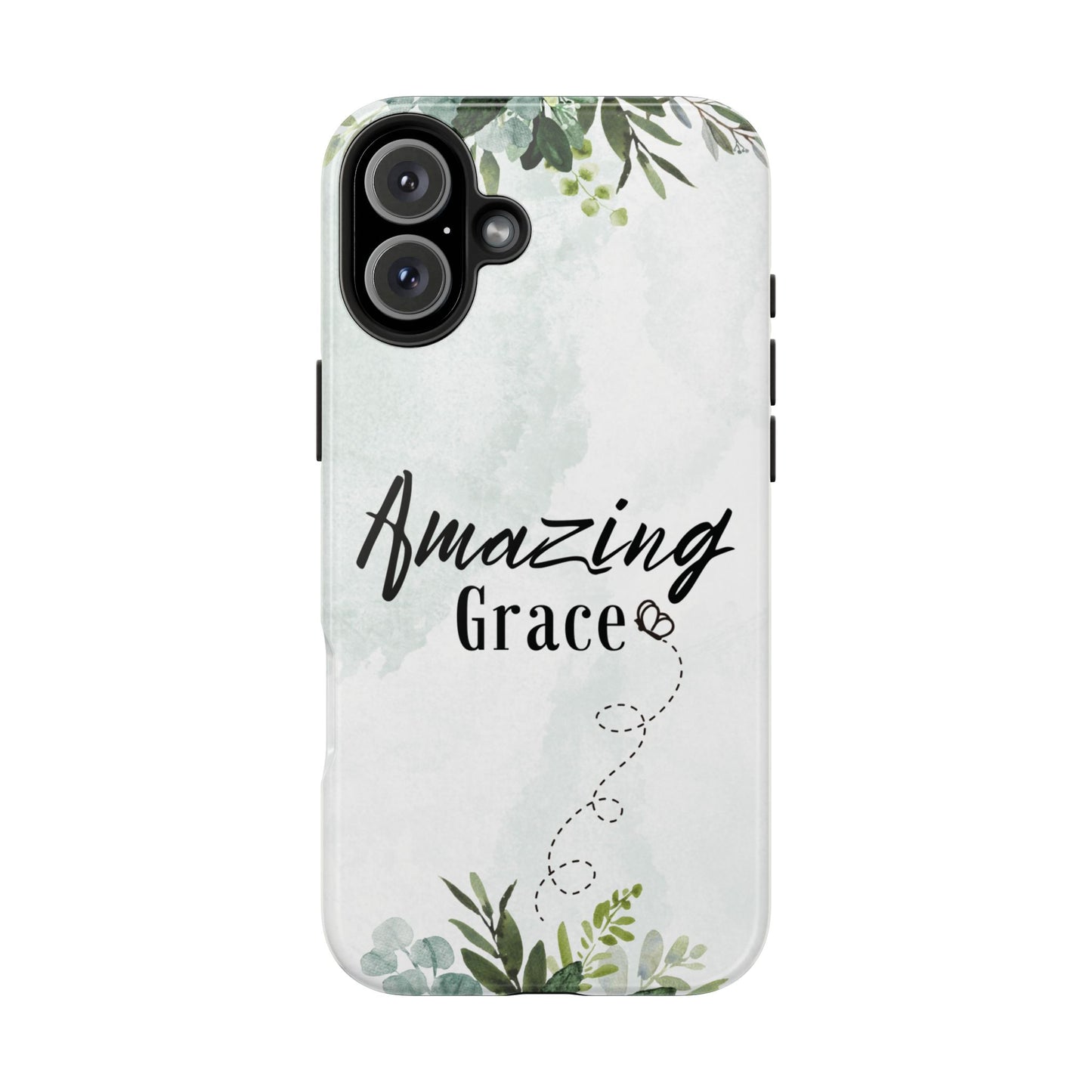 Watercolor Greenery Amazing Grace iPhone Case