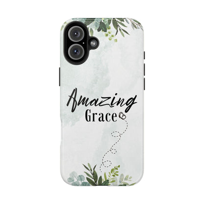 Watercolor Greenery Amazing Grace iPhone Case