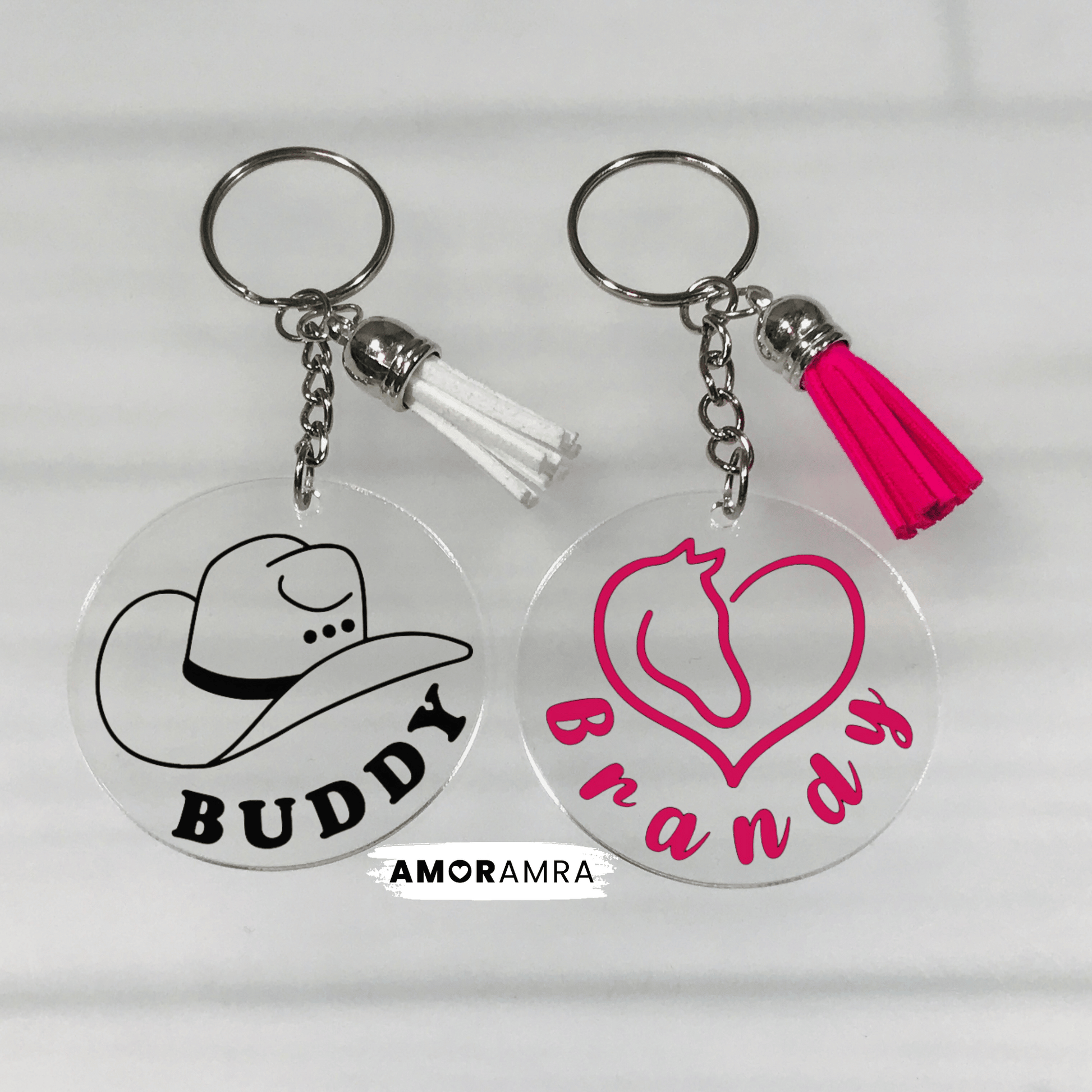 Personalized Horse Keychain | Horseshoe Keychain - Amor Amra
