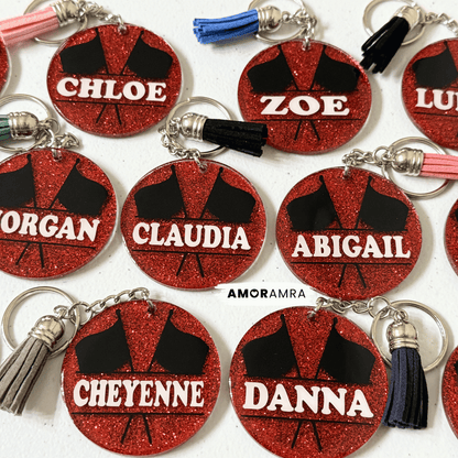 Personalized Glitter Color Guard Keychain