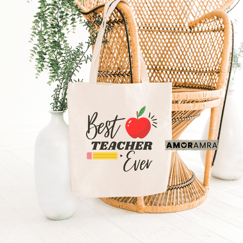 Teacher Tote Bag - Best Teacher Ever - Amor Amra