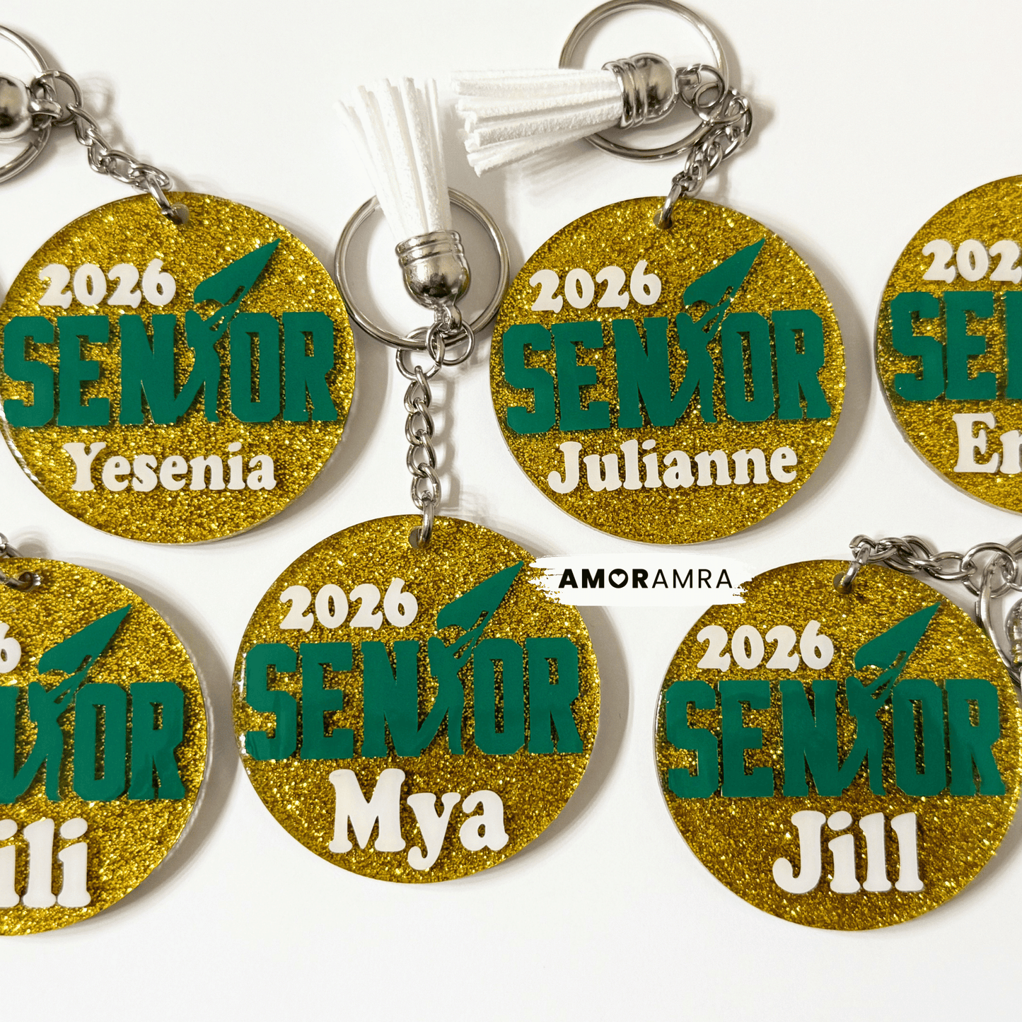 Personalized Glitter Color Guard Keychain