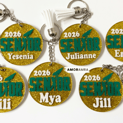 Personalized Glitter Color Guard Keychain