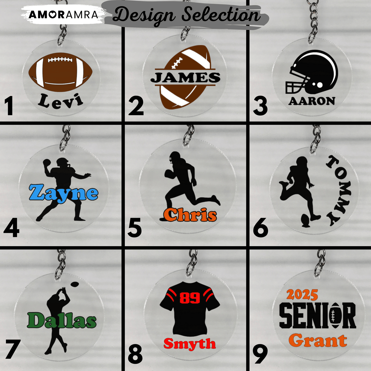 Personalized Football Keychain