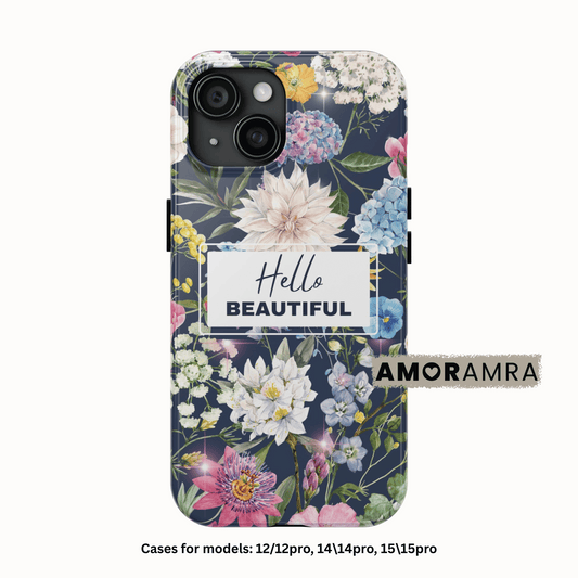 Floral Hello Beautiful iPhone Case