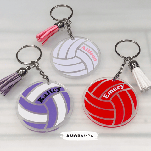 Personalized Sport Volleyball Keychain - Amor Amra