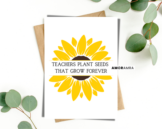 Teacher Card | Sunflower - Amor Amra
