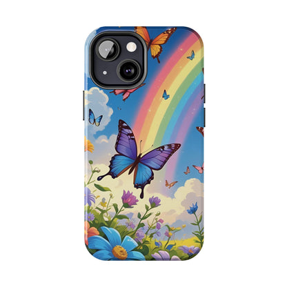 Retro Rainbow Butterfly iPhone Case