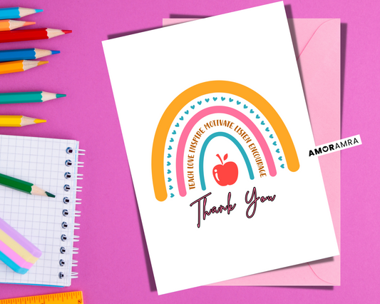 Teacher Card | Rainbow - Amor Amra