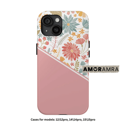 Pink Retro Flower iPhone Case
