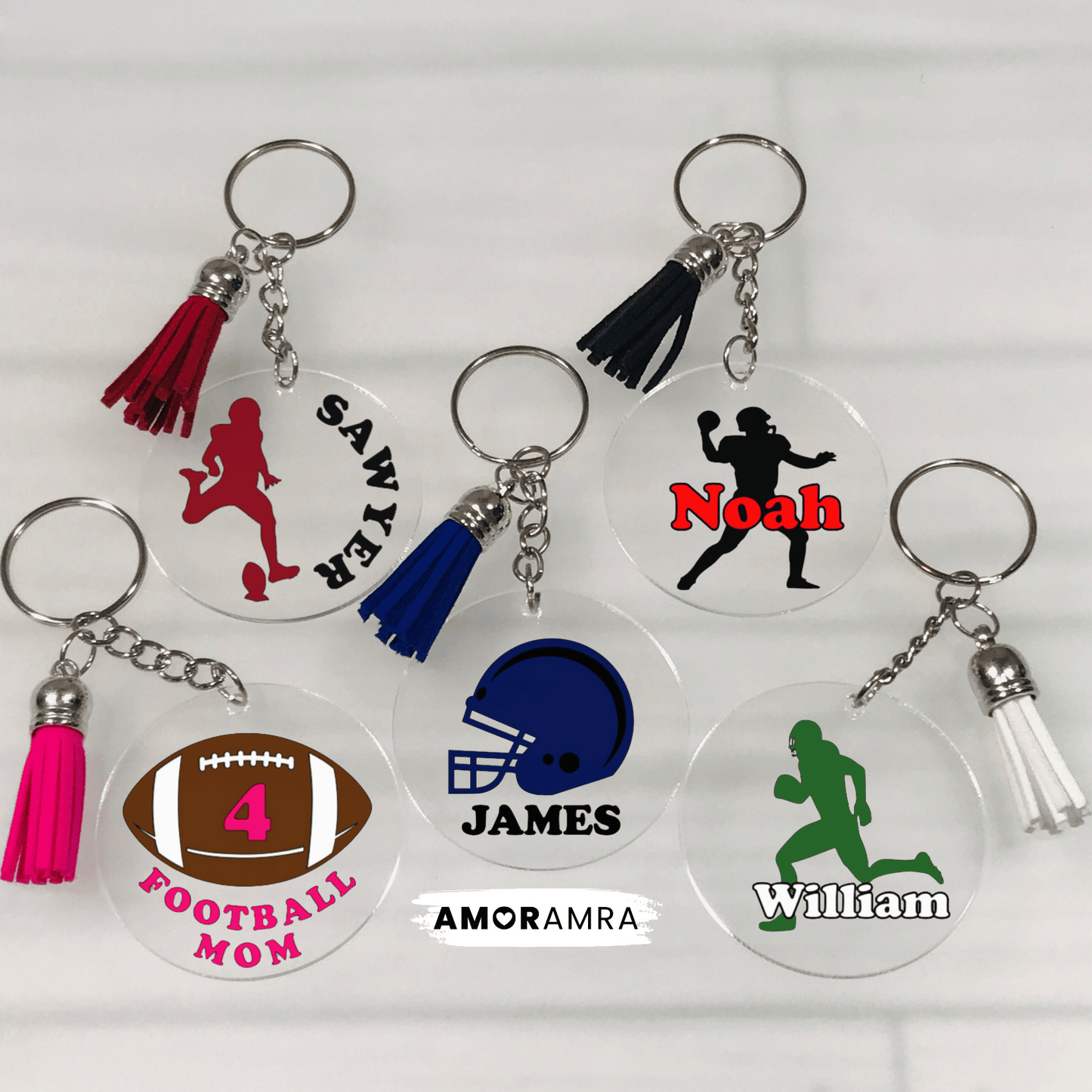Personalized Football Keychain