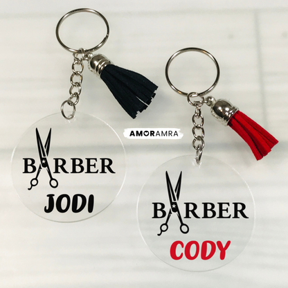 Personalized Barber Keychain