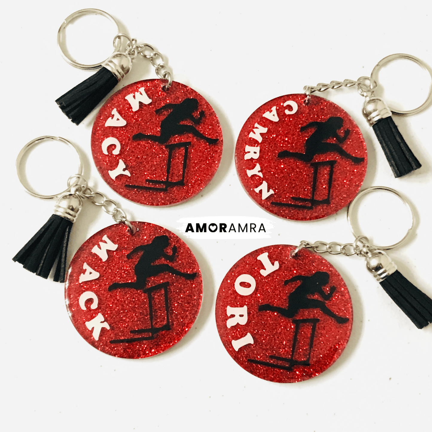 Personalized Glitter Track Keychain | XC Gift