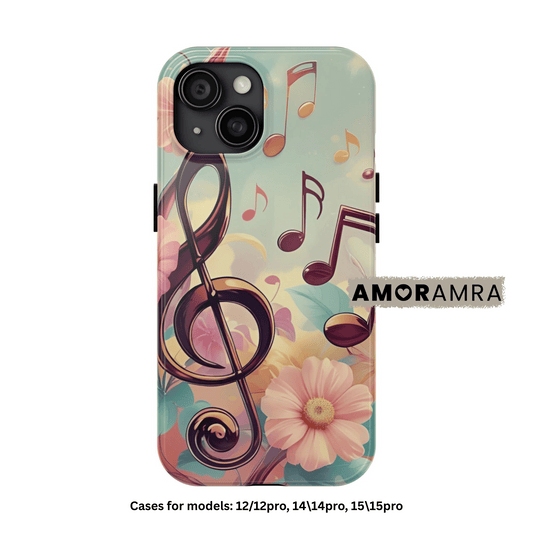 Pastel Music Notes Treble Clef iPhone Case