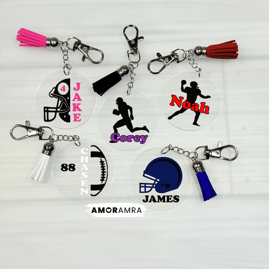 Personalized Football Keychain | Helmet Bag Tag