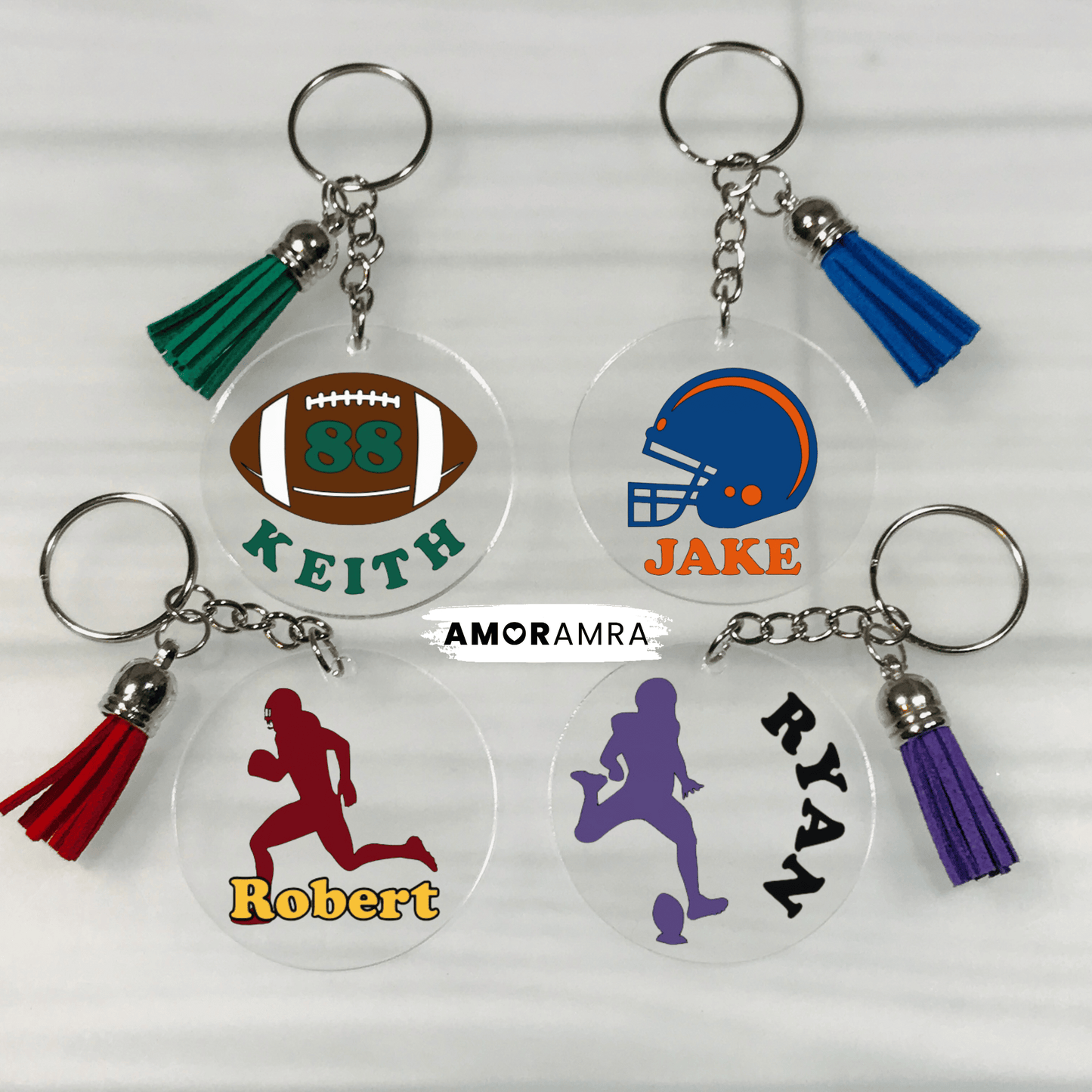 Personalized Football Keychain