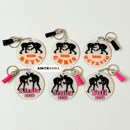 Personalized Wrestling Keychain - Amor Amra