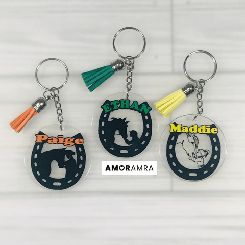 Personalized Horse Keychain | Equestrian - Amor Amra