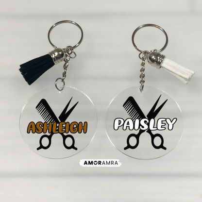 Personalized Barber Keychain